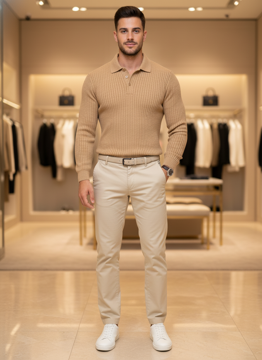 Polo Maglia Costine Uomo