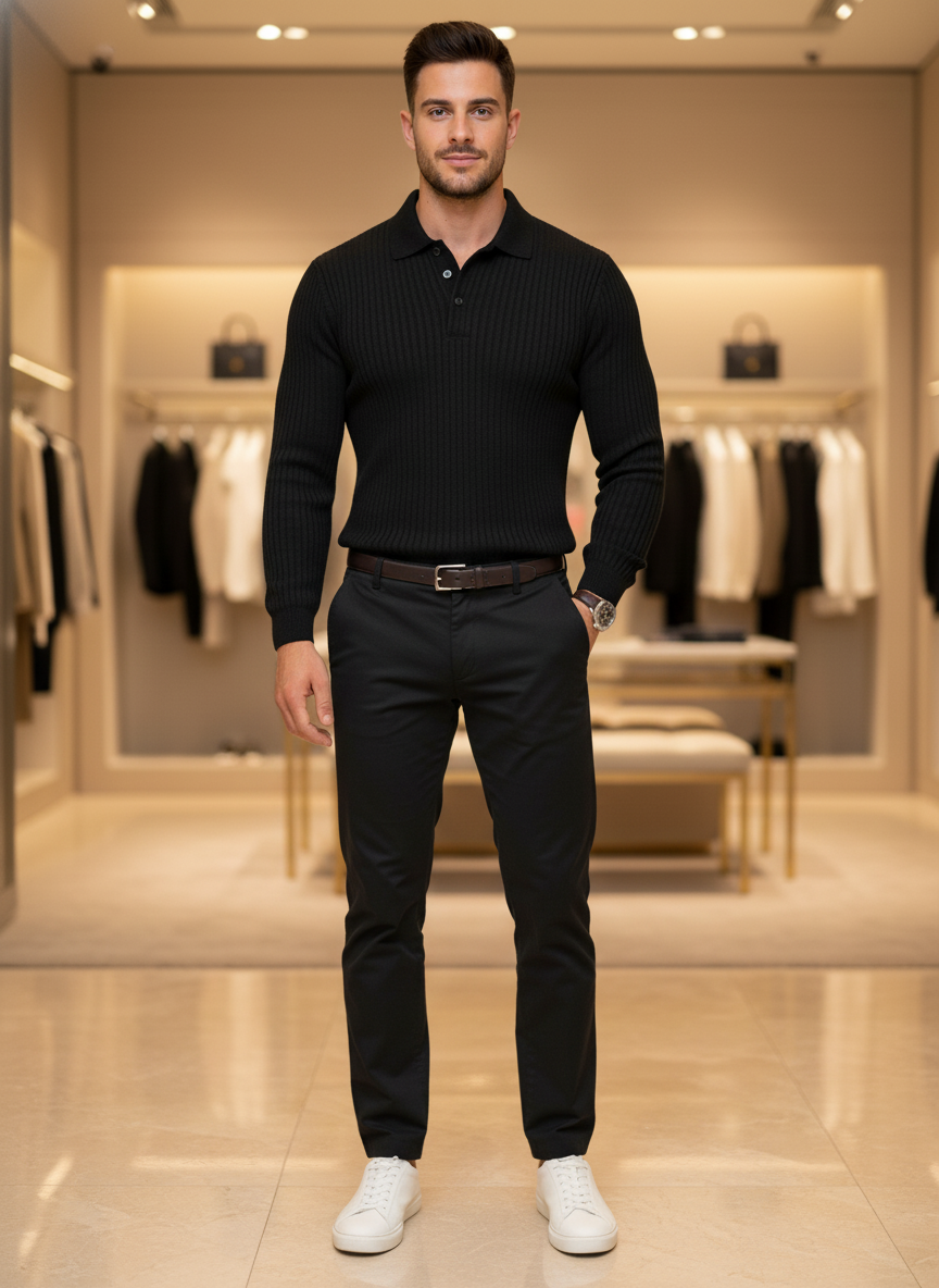 Polo Maglia Costine Uomo