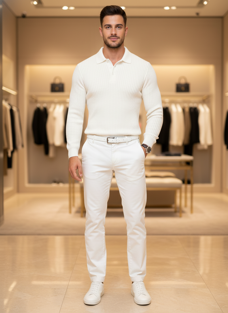 Polo Maglia Costine Uomo